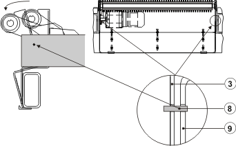 B��rsteneinheit in der Arbeitsposition fixieren