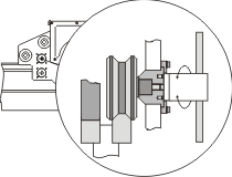 Zahnflankenspiel Schneidbr��cke Antriebsseite